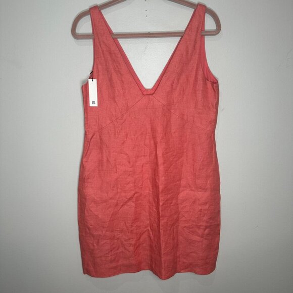 Banana Republic Lina Linen Mini Dress Pink Size 10 Minimal Vacation Beach NWT - Picture 8 of 9